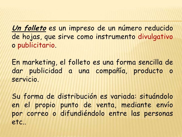 Exposicion del folleto