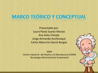 Presentado por:
         Laura Paola Suarez Macías
             Ana Sixta Chivata
        Jorge Armando Anchicoque
       ...