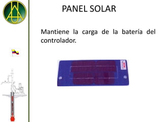 PANEL SOLAR

Mantiene la carga de la batería del
controlador.
 