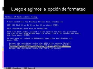 Luego elegimos la opción de formateo
 