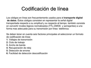 codificacion de linea | PPT