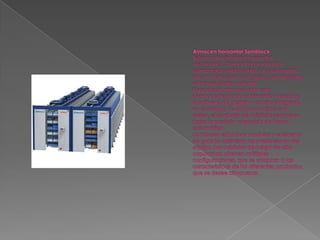 Almacén horizontal SpinblockSistema de almacén horizontal automático, formado por módulos compactos unidos entre sí y suspendidos de una estructura con guías, que describe una trayectoria ovalada.El producto almacenado está permanentemente controlado mediante el software de gestión y control integrado en el sistema. Cuando se recibe una orden, el conjunto de módulos se mueve hasta la posición requerida de forma automática.La robusta estructura modular y el sistema de guiado optimizan las prestaciones del equipo. Los módulos de carga de alta capacidad ofrecen múltiples configuraciones, que se adaptan a las características de los diferentes productos que se desee almacenar.