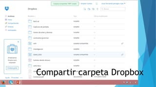 Compartir carpeta Dropbox 
 