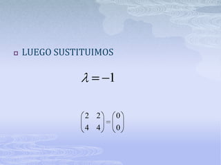    LUEGO SUSTITUIMOS

                     1

               2 2       0
               4 4       0
 