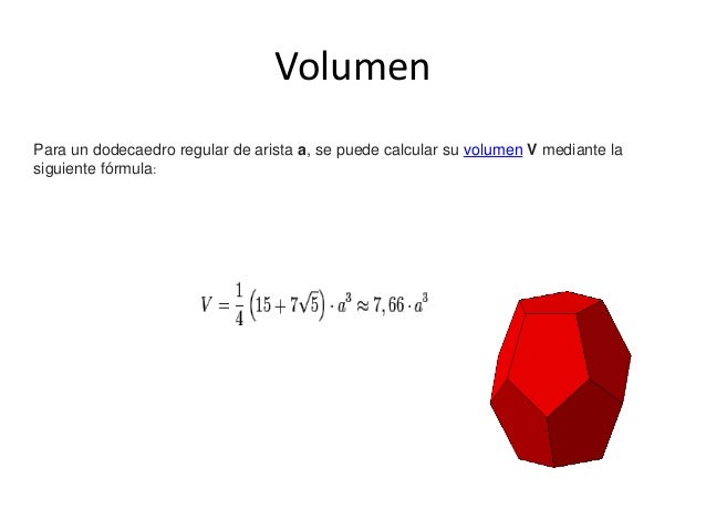 Formula Para Sacar El Volumen De Un Icosaedro