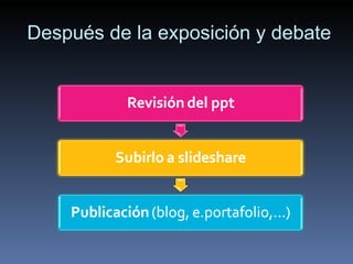 Después de la exposición y debate