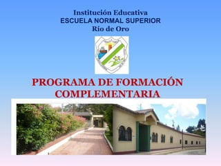 Institución Educativa
ESCUELA NORMAL SUPERIOR
Río de Oro
PROGRAMA DE FORMACIÓN
COMPLEMENTARIA
 