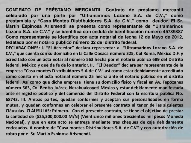 Contrato De Prestamo Con Garantia Prendaria Mexico