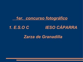 1er. concurso fotográfico

1. E.S.O C       IESO CÁPARRA

       Zarza de Granadilla
 