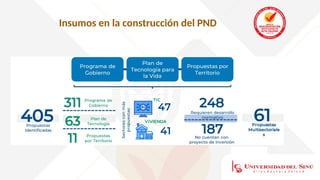 Insumos en la construcción del PND
 