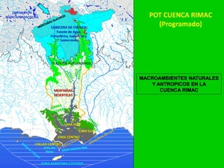 Cuenca Rimac PLAN DE ORDENAMIENTO TERRITORIAL DE LAS CUENCAS CHILLON, RIMAC, LURIN Y ...