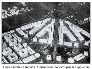 Iluminación Palacio Real Ciudad Jardín en Nervión. Alojamientos modestos para la Esposición 