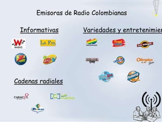 Emisoras de Radio Colombianas

 Informativas        Variedades y entretenimien




Cadenas radiales
 