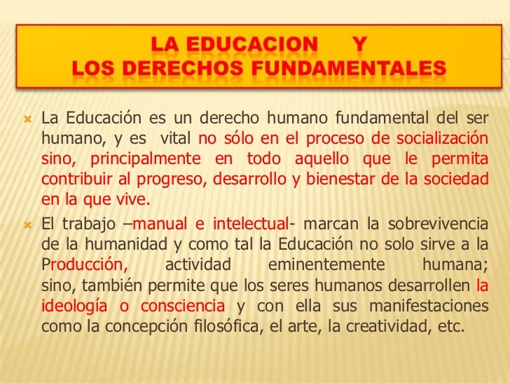 LA Educacion y los derechos fundamentales