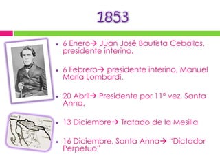 30 Diciembre  Las Siete Leyes Constitucionales.19 Abril de 1837, Presidente Anastasio Bustamante.
