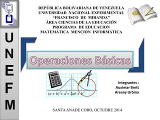 REPÚBLICA BOLIVARIANA DE VENEZUELA 
UNIVERSIDAD NACIONAL EXPERIMENTAL 
“FRANCISCO DE MIRANDA” 
ÁREA CIENCIAS DE LA EDUCACI...