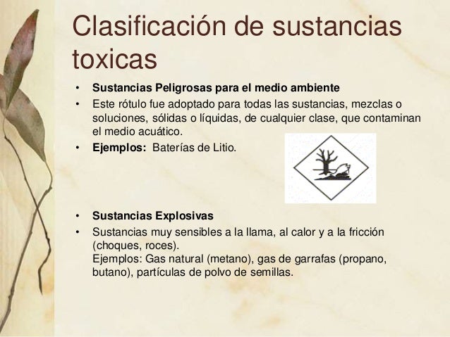 CLASIFICACIÓN DE SUSTANCIAS TOXICAS Y DIAMANTE DE FUEGO