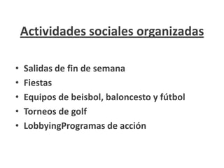Exhibiciones o             Reuniones
presentaciones



•   Vehículos
•   Vallas publicitarías
•   Muestras en museos
•   Muestras históricas
 