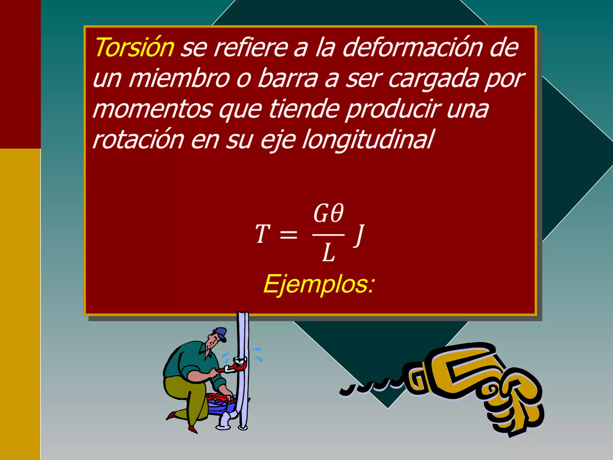 Definición de torsiónDefinición de torsión
Ejemplos:
 