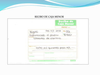 RECIBO DE CAJA MENOR
 