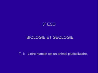 3º ESO
BIOLOGIE ET GEOLOGIE

T. 1: L'être humain est un animal pluricellulaire.

 