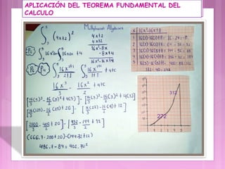 APLICACIÓN DEL TEOREMA
FUNDAMENTAL CON SUS PROPIEDADES
272
312
APLICACIÓN DEL TEOREMA FUNDAMENTAL DEL
CALCULO
6
 