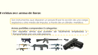 Las armas semiautomáticas son aquellas en que es
necesario oprimir el gatillo cada vez que se desee disparar:
Son de cañón...