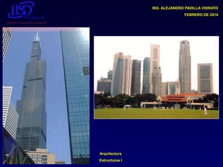 ING. ALEJANDRO PADILLA VIORATO
FEBRERO DE 2014

Arquitectura

Estructuras I

 
