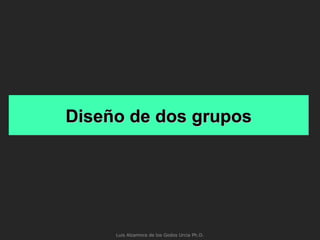 Diseño de dos gruposDiseño de dos grupos
Luis Alzamora de los Godos Urcia Ph.D.
 