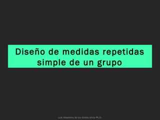 Diseño de medidas repetidas
simple de un grupo
Luis Alzamora de los Godos Urcia Ph.D.
 