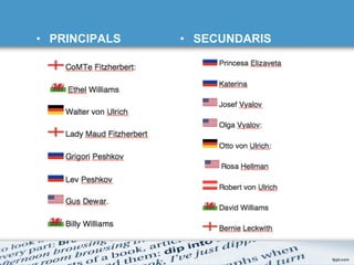 •  PRINCIPALS •  SECUNDARIS
 