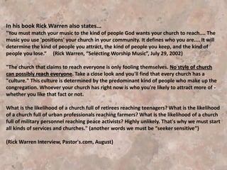 The contemporary postmodern culture
further creates these problems...
While people have always committed sins, they at least
acknowledged these were sins. . . However, today, what we
have is not only immoral behavior, but a loss of moral criteria.
This is true even in the church. We face not only a moral
collapse but a collapse of meaning. “There are no absolutes.”
It is hard to proclaim forgiveness of sins to people who believe
that, since morality is relative, they have no sins to forgive. It is
hard to witness to truth to people who believe that truth is
relative (“Maybe Jesus works for you; but crystals work for
me”).
 