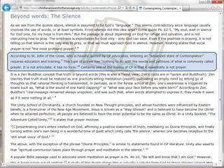 “Today there are coming into educational institutions
and into the churches everywhere spiritualistic
teachings that undermine faith in God and in His
word.... [B]ut however beautifully clothed, this theory
is a most dangerous deception.... The result of
accepting it is separation from God” (Ministry of
Healing, p. 428).
 