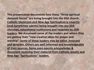 Mrs. White publicly reproved a sister. She and her
husband said that instead of Mrs. White publicly
reproving her, she should have followed the
“directions of our Lord in Matthew 18:15-17. . .”
James White then replied “that he should understand
that these words of our Lord had reference to cases of
personal trespass, and could not be applied in the
case of this sister. She had not trespassed against
Sister White. But that which had been reproved
publicly was public wrongs which threatened the
prosperity of the church and the cause. Here, said my
husband, is a text applicable to the case: 1 Timothy
5:20: "Them that sin rebuke before all, that others
also may fear." {2T 15.2}
 