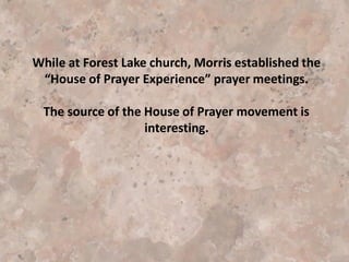 Many are now aware that Dr. Morris is now the editor of Ministry Magazine, a
publication that goes out to ministers of all faiths throughout the world.
It has been circulated recently that Dr. Morris had recanted his position on
spiritual formation. However, since taking over as editor of Ministry Magazine,
he has allowed publication of articles by other authors who believe in and
promote spiritual formation. Authors like:
• Bonta Joyner-Shields (assistant editor of the Adventist Review)
• Skip Bell (theology professor at Andrews University & leader of Vervent)
• Eugene Peterson (author of the Message Bible)
• Joseph Kidder (theology professor at Andrews University)
• And others, all in issues of Ministry Magazine while Morris was editor
These are involved or at least sympathetic with spiritual formation and quote
others who are deeply involved in the spiritual formation movement like,
Leonard Sweet, Reggie McNeal, Monte Sahlin, etc.
Morris’ answer to this is that these articles were slated for publication (six
months) before he took over as editor.
 