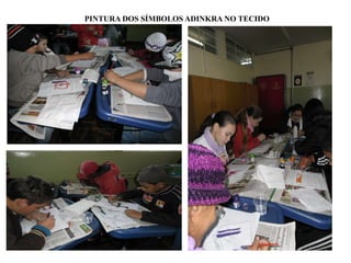 PINTURA DOS SÍMBOLOS ADINKRA NO TECIDO 