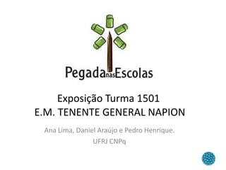Exposição Turma 1501  E.M. TENENTE GENERAL NAPION Ana Lima, Daniel Araújo e Pedro Henrique. UFRJ CNPq 