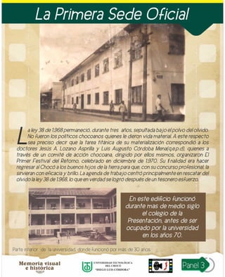 Exposiciòn Fotográfica Virtual  " Memoria histórica de la Universidad Tecnológica del Chocò en sus 42 años