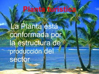 Planta turística La Planta está conformada por la estructura de  producción  del sector .  