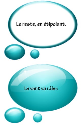 Le reste, en étipolant.
Le vent va râler.
 