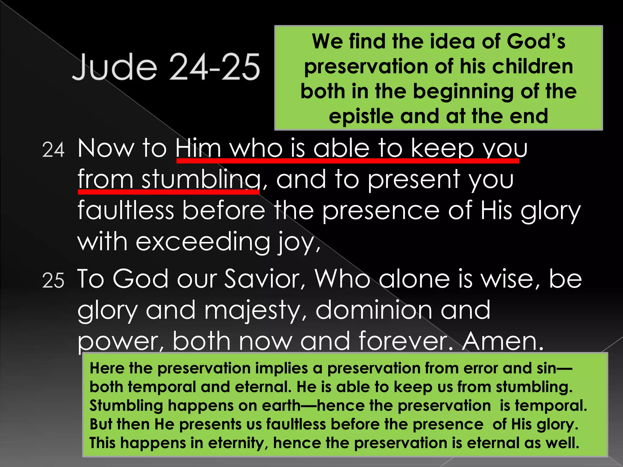 Praising the Powerful Presenter of the Preserved (DOXOLOGY)