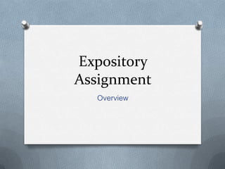 Expository
Assignment
Overview
 