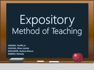 Expository Methods Expository Method of Teaching | PPTX