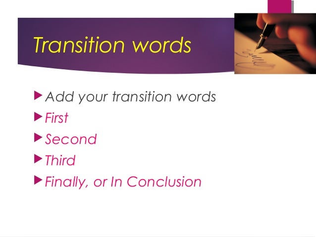 expository essay transition words