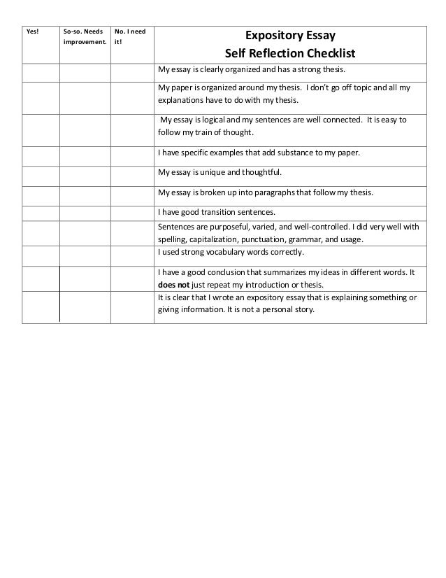 Revision and editing checklist for a narrative essay