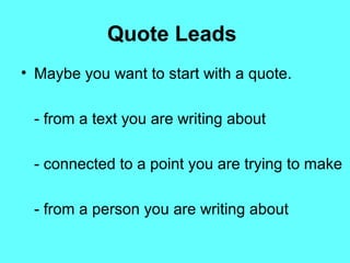 Expository Leads | PPT