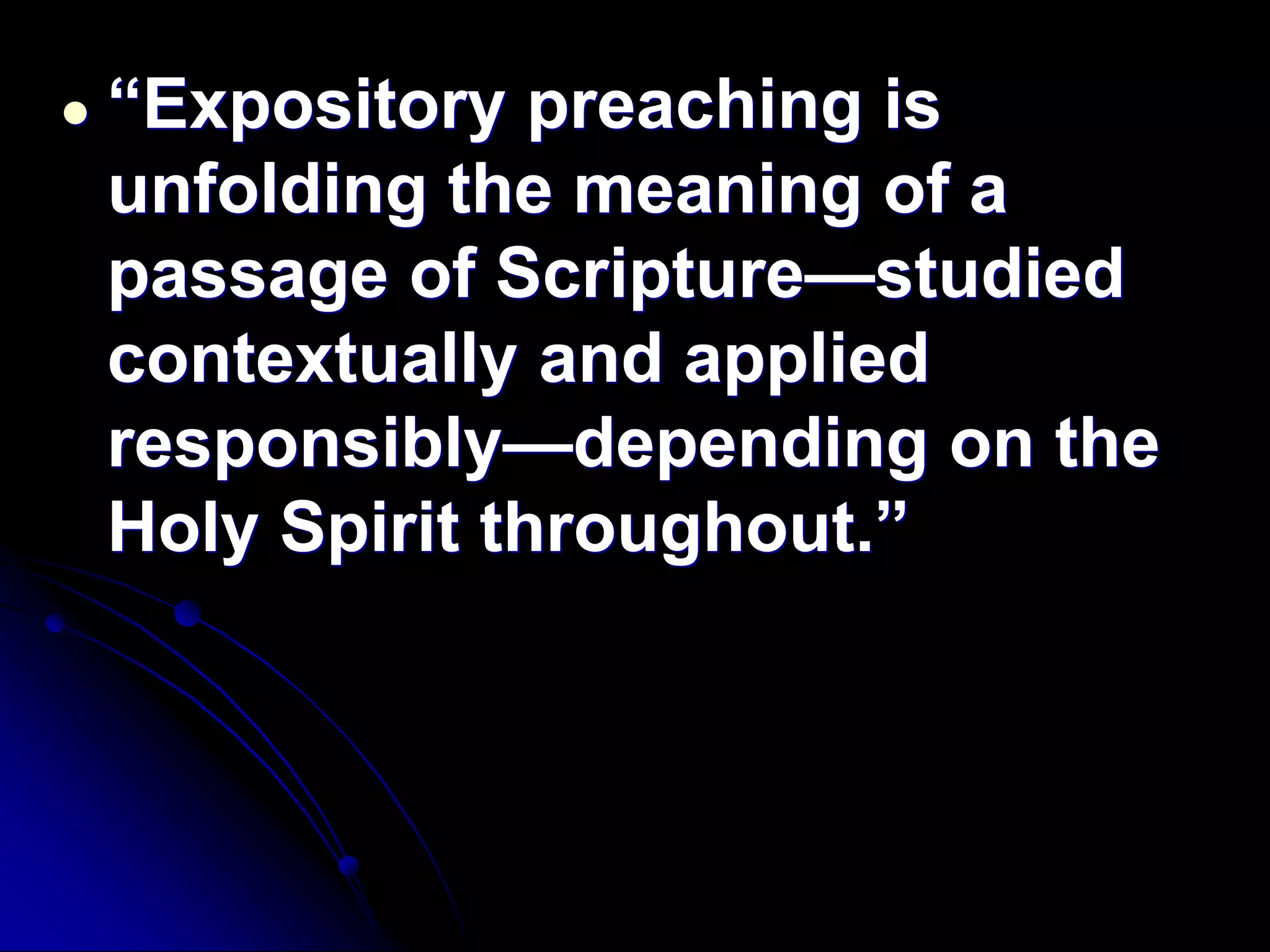 Expository preaching, introductory lecture by Todd Linn, PhD | PPTX