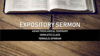 Expository Sermon - Homiletic Class