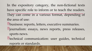 EXPOSITORY TEXT and its five categories.pptx