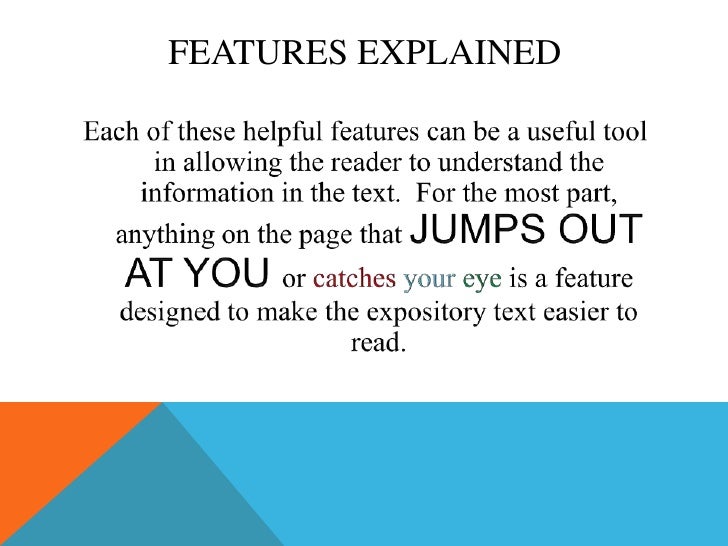 Printables Expository Text Features expository text features explained 9